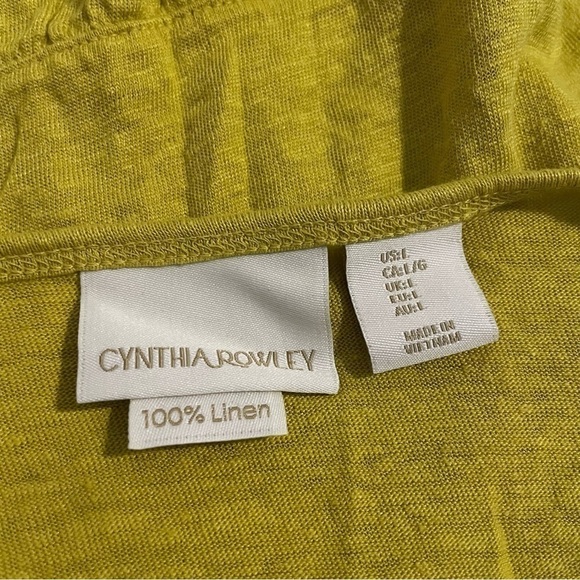 Cynthia Rowley Mustard Yellow Peplum Linen Tunic Size Large - Picture 2 of 3